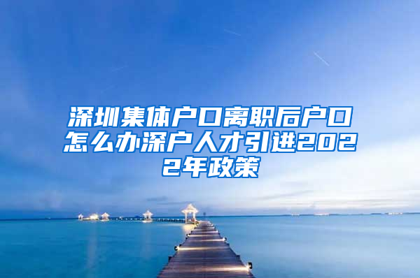 深圳集体户口离职后户口怎么办深户人才引进2022年政策