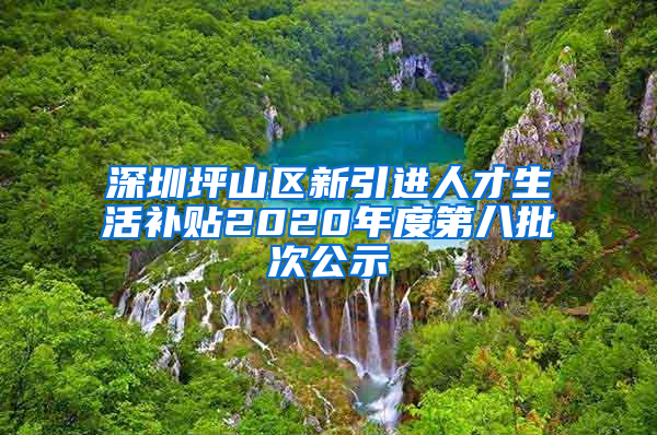 深圳坪山区新引进人才生活补贴2020年度第八批次公示