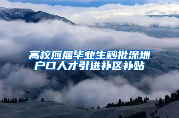 高校应届毕业生秒批深圳户口人才引进补区补贴