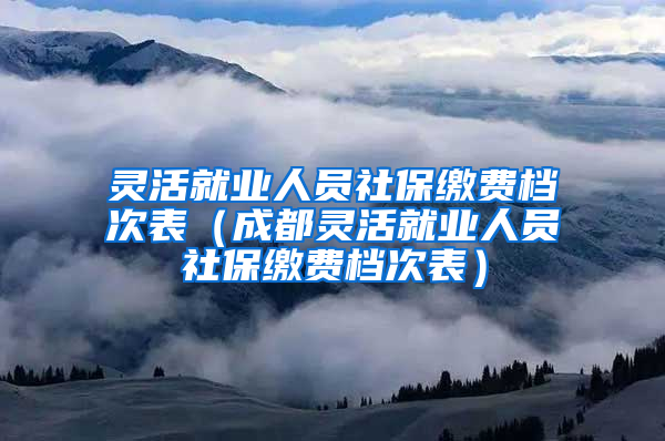 灵活就业人员社保缴费档次表（成都灵活就业人员社保缴费档次表）