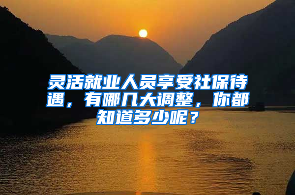 灵活就业人员享受社保待遇，有哪几大调整，你都知道多少呢？