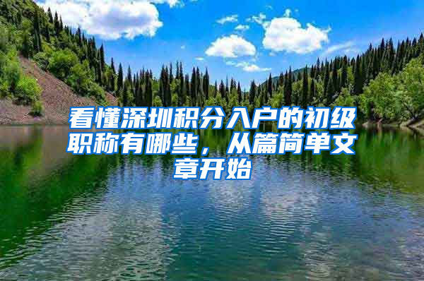 看懂深圳积分入户的初级职称有哪些，从篇简单文章开始