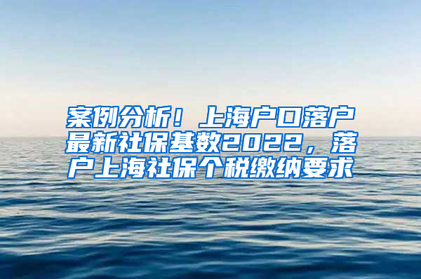 案例分析！上海户口落户最新社保基数2022，落户上海社保个税缴纳要求