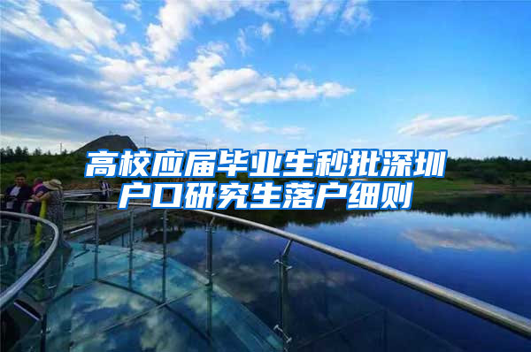 高校应届毕业生秒批深圳户口研究生落户细则