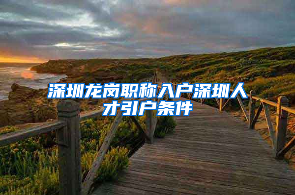 深圳龙岗职称入户深圳人才引户条件