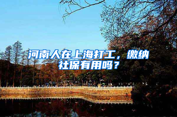 河南人在上海打工，缴纳社保有用吗？