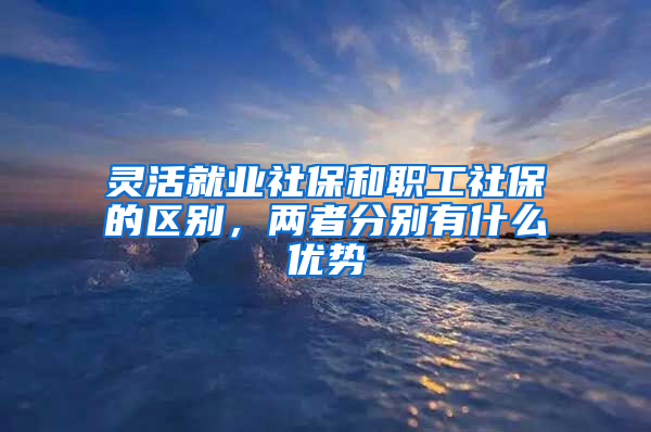 灵活就业社保和职工社保的区别，两者分别有什么优势