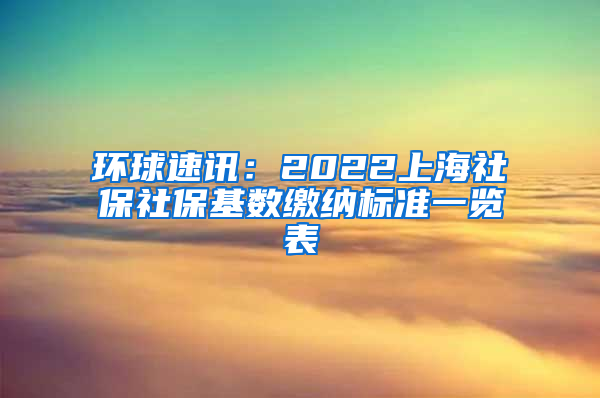 环球速讯：2022上海社保社保基数缴纳标准一览表