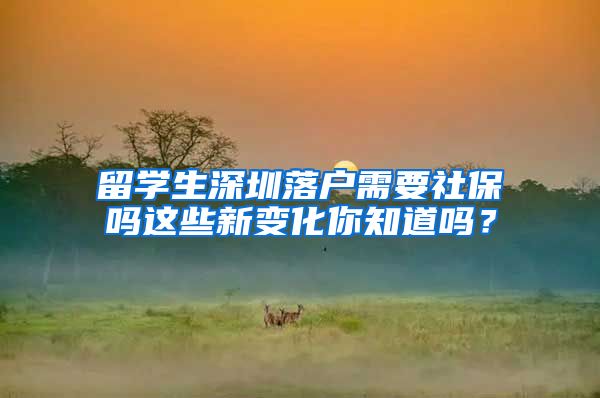 留学生深圳落户需要社保吗这些新变化你知道吗？