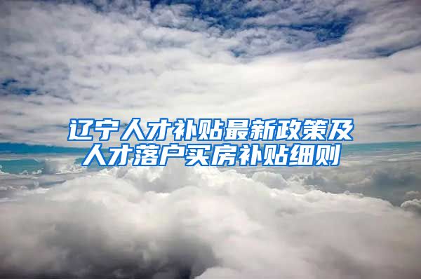 辽宁人才补贴最新政策及人才落户买房补贴细则