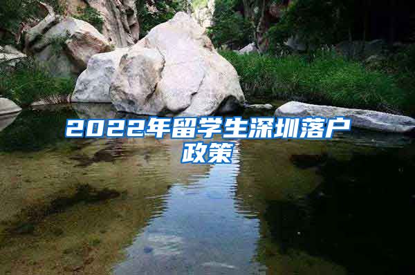 2022年留学生深圳落户政策