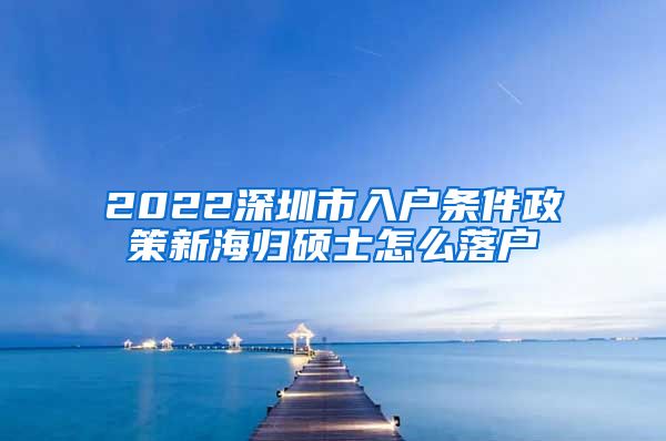 2022深圳市入户条件政策新海归硕士怎么落户