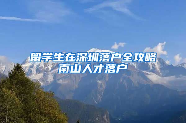 留学生在深圳落户全攻略南山人才落户