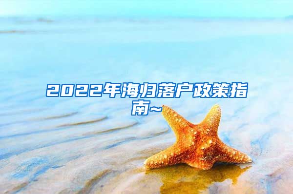 2022年海归落户政策指南~
