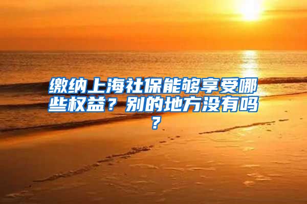 缴纳上海社保能够享受哪些权益？别的地方没有吗？