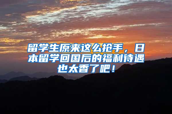 留学生原来这么抢手，日本留学回国后的福利待遇也太香了吧！