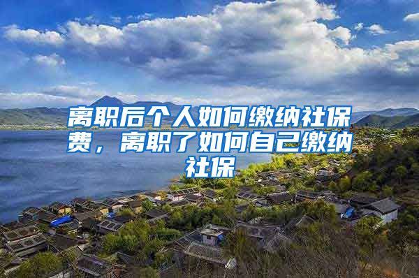 离职后个人如何缴纳社保费，离职了如何自己缴纳社保