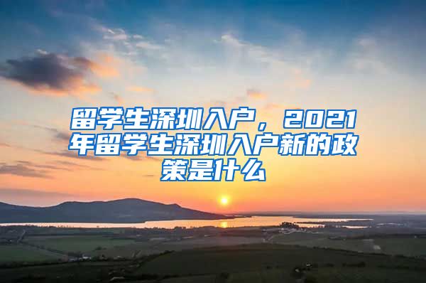 留学生深圳入户，2021年留学生深圳入户新的政策是什么