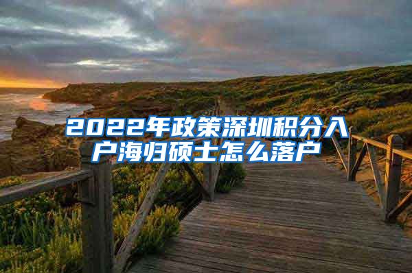 2022年政策深圳积分入户海归硕士怎么落户