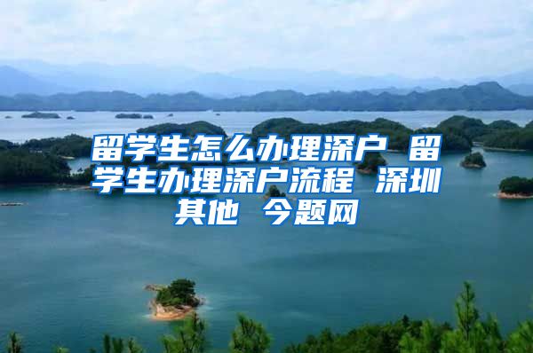 留学生怎么办理深户 留学生办理深户流程 深圳其他 今题网