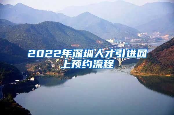 2022年深圳人才引进网上预约流程