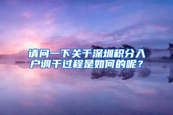 请问一下关于深圳积分入户调干过程是如何的呢？