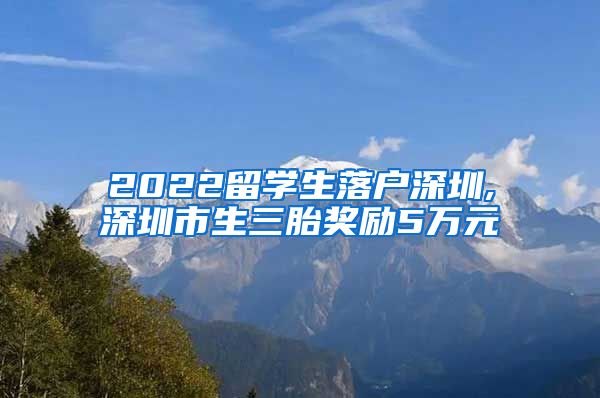 2022留学生落户深圳,深圳市生三胎奖励5万元