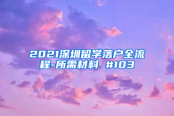 2021深圳留学落户全流程-所需材料 #103