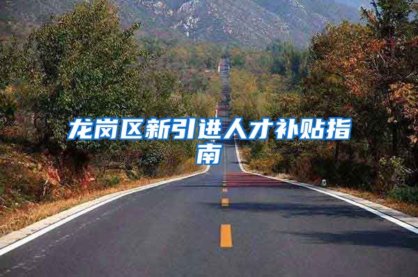 龙岗区新引进人才补贴指南