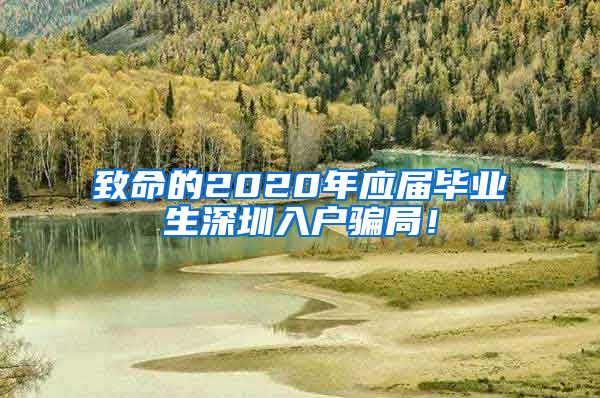 致命的2020年应届毕业生深圳入户骗局！