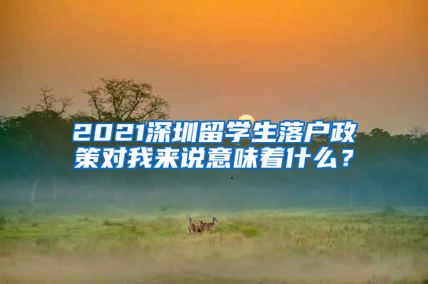 2021深圳留学生落户政策对我来说意味着什么？