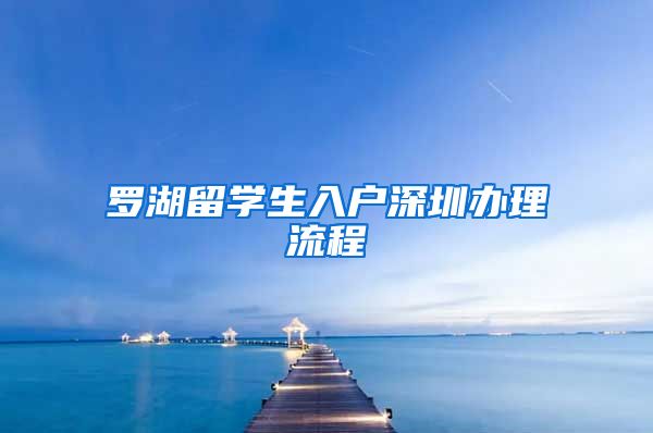 罗湖留学生入户深圳办理流程