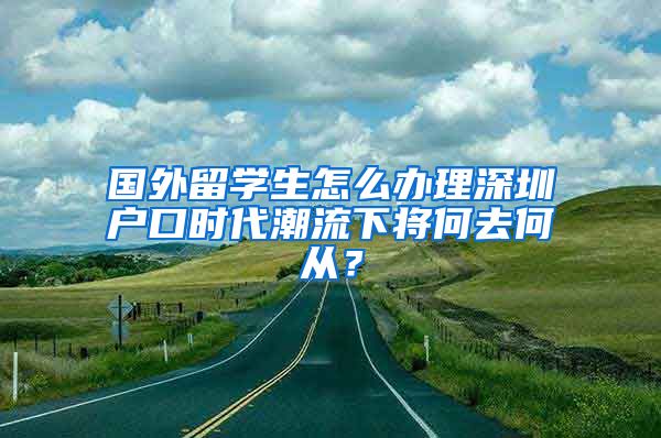 国外留学生怎么办理深圳户口时代潮流下将何去何从？