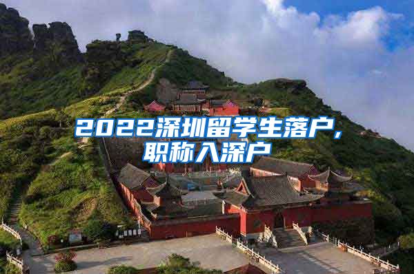 2022深圳留学生落户,职称入深户