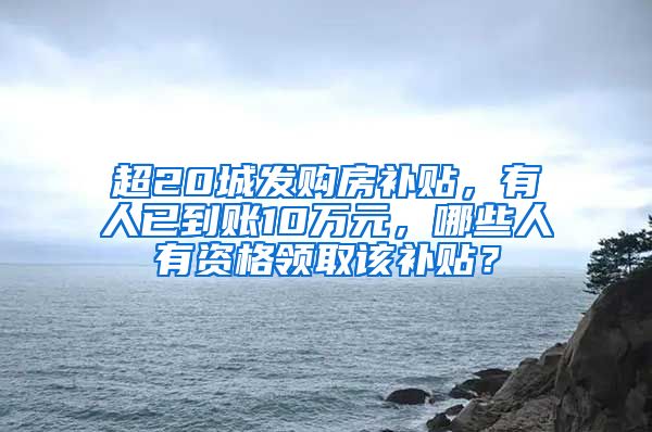 超20城发购房补贴，有人已到账10万元，哪些人有资格领取该补贴？