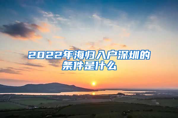 2022年海归入户深圳的条件是什么