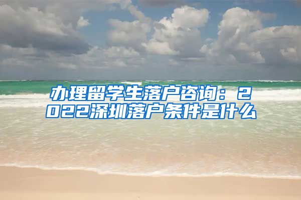 办理留学生落户咨询：2022深圳落户条件是什么