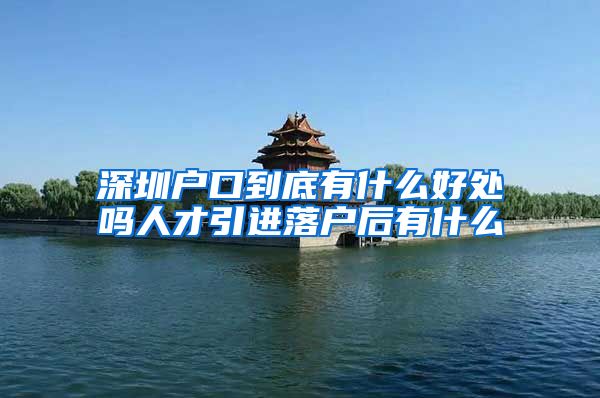 深圳户口到底有什么好处吗人才引进落户后有什么