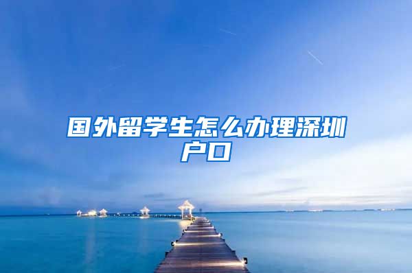 国外留学生怎么办理深圳户口