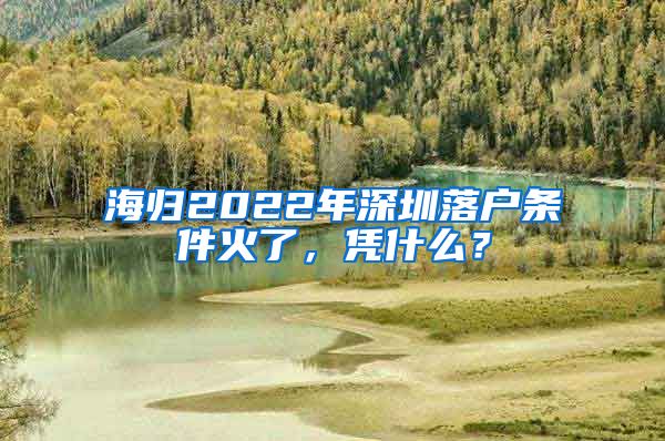 海归2022年深圳落户条件火了，凭什么？