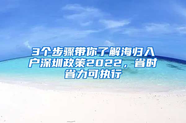 3个步骤带你了解海归入户深圳政策2022，省时省力可执行
