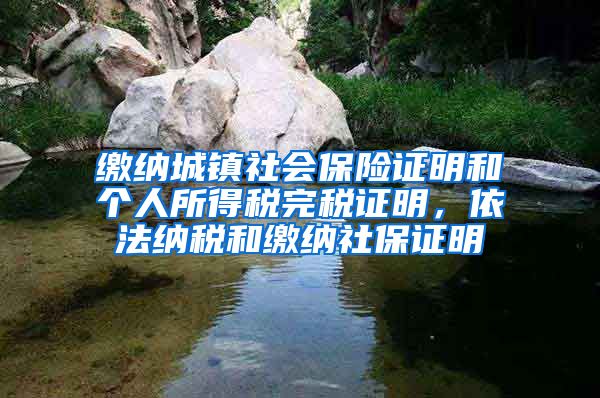 缴纳城镇社会保险证明和个人所得税完税证明，依法纳税和缴纳社保证明