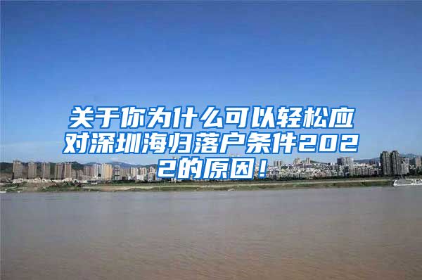 关于你为什么可以轻松应对深圳海归落户条件2022的原因！