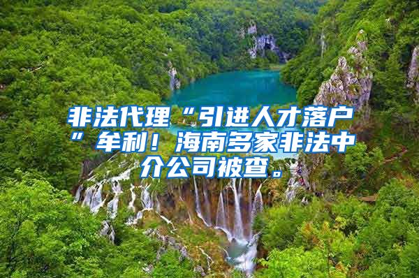 非法代理“引进人才落户”牟利！海南多家非法中介公司被查。