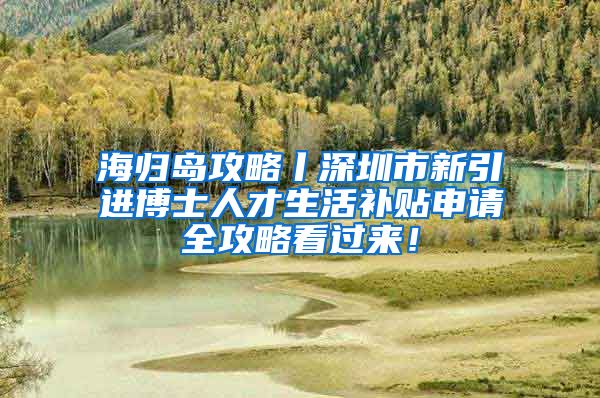 海归岛攻略丨深圳市新引进博士人才生活补贴申请全攻略看过来！
