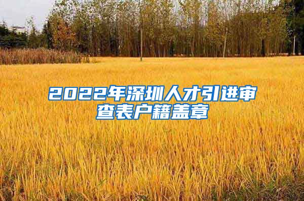 2022年深圳人才引进审查表户籍盖章
