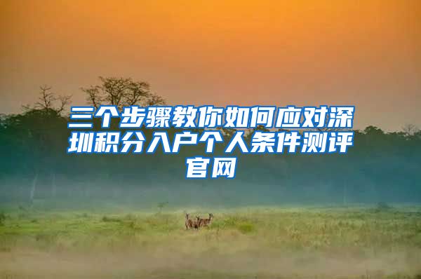 三个步骤教你如何应对深圳积分入户个人条件测评官网