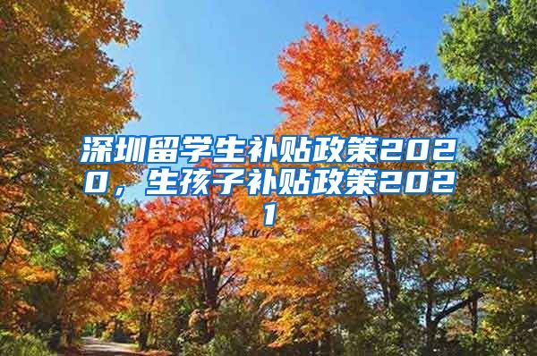 深圳留学生补贴政策2020，生孩子补贴政策2021