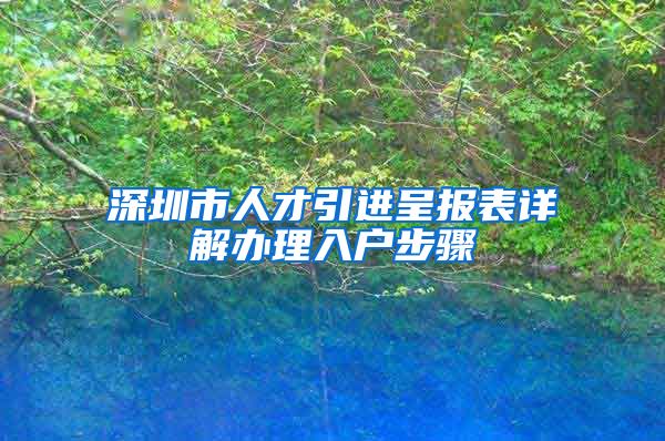 深圳市人才引进呈报表详解办理入户步骤