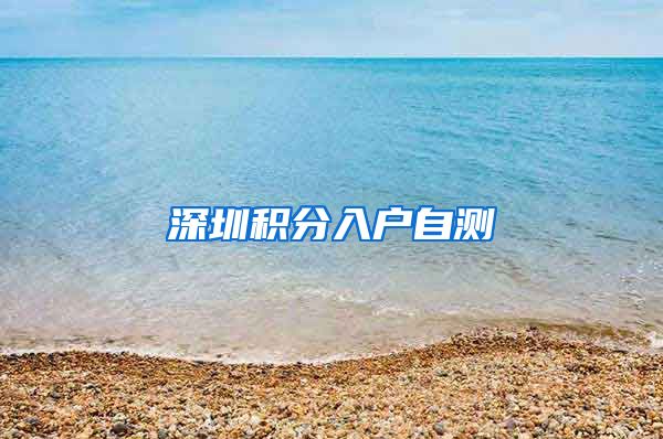 深圳积分入户自测